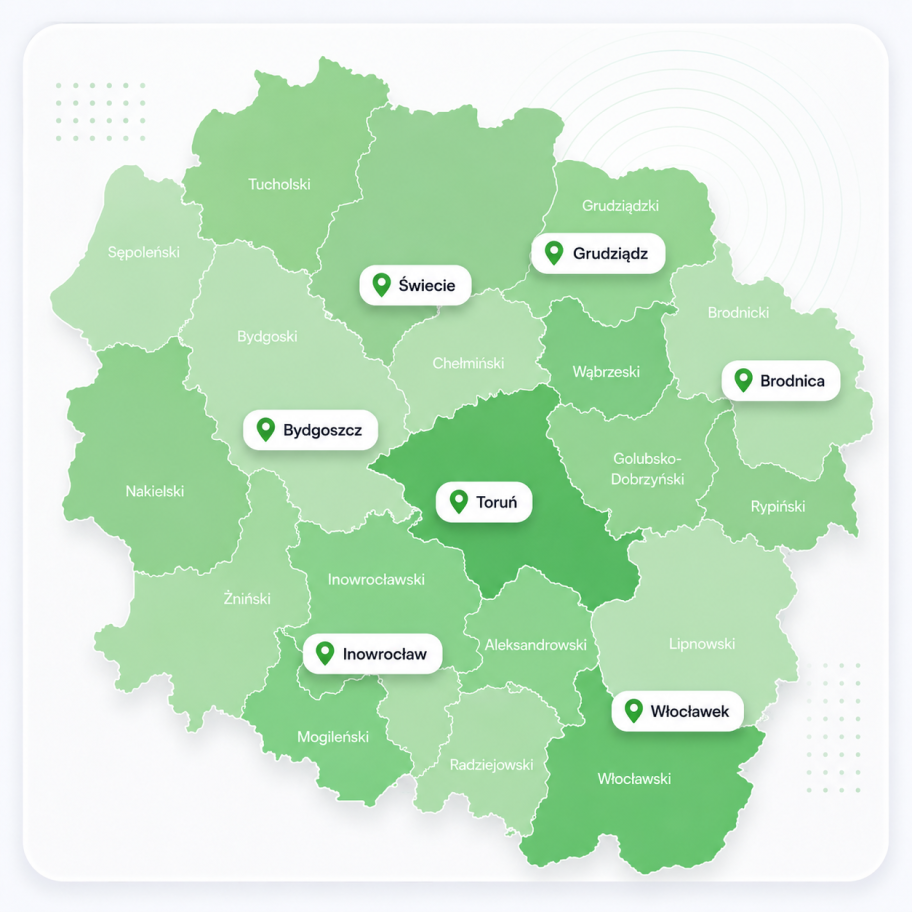 Mapa województwa kujawsko-pomorskiego